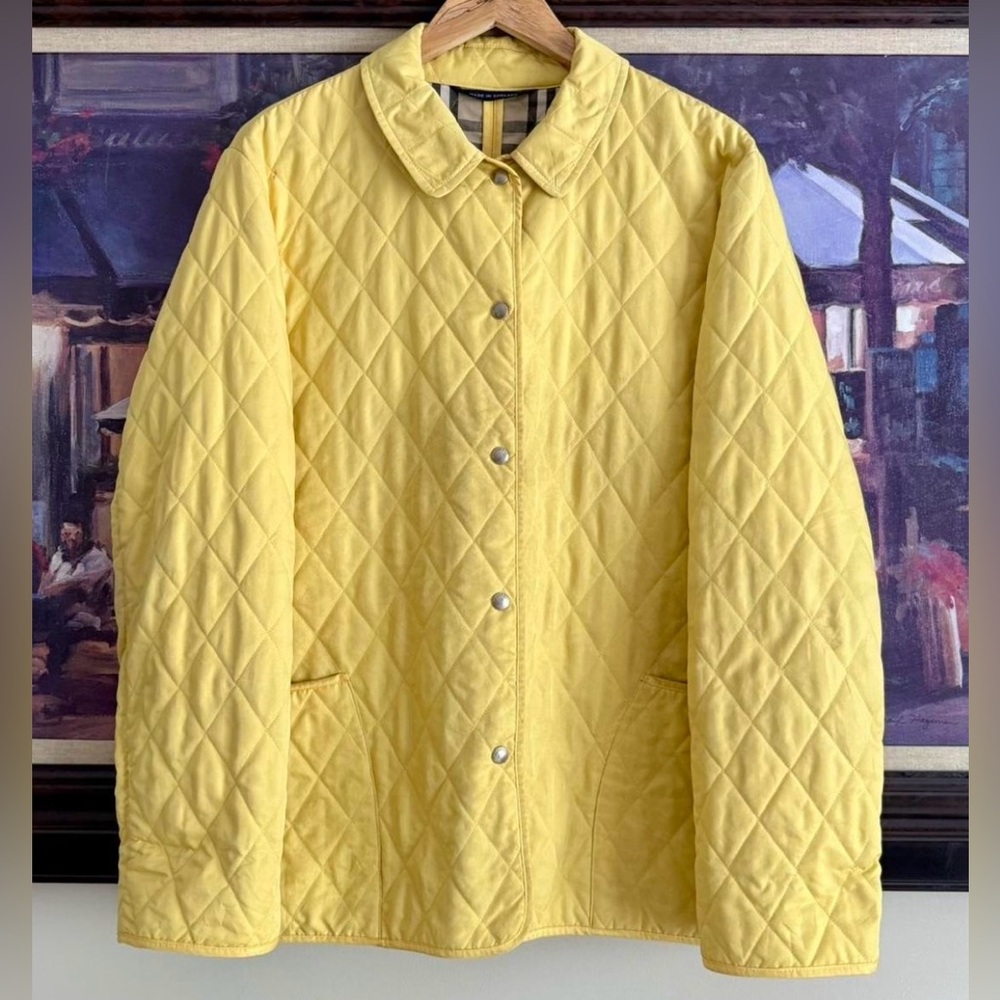 Burberry Yellow Quilted Jacket M - Picture 2 of 11